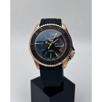 Custom Seiko Mod • Black Rainbow Rose Gold SKX • 42mm